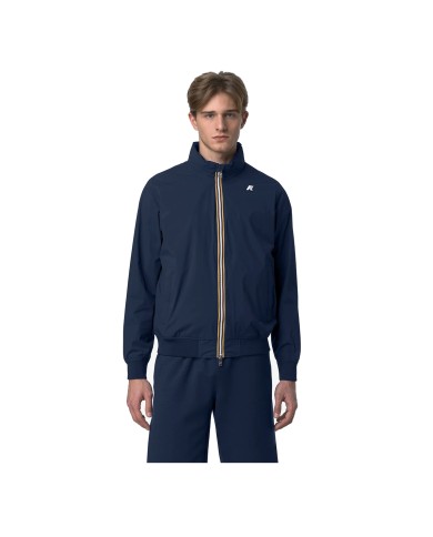 K-WAY GIACCA UOMO JACKET AMAURY STRETCH NYLON JERSEY BLUE INSIGNA K3123VM 126
