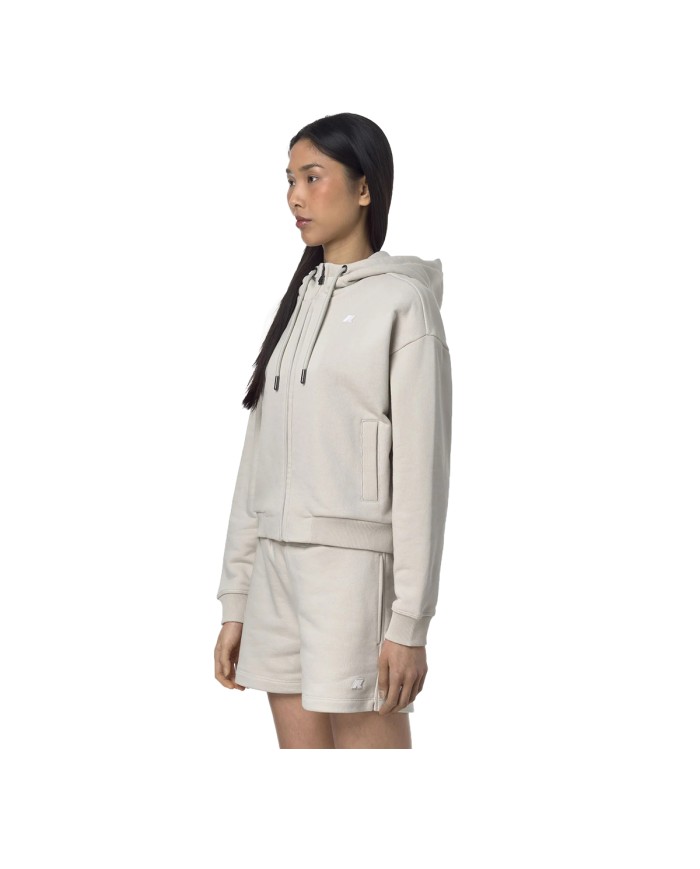 K-WAY GIACCA DONNA FLEECE ARWEN FRENCH TERRY LIGHT BEIGE K7127YW 126