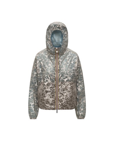 K-WAY GIACCA DONNA JACKET LAURETTE SUPER LIGHT LAMI DOUBLE BEIGE - BLUE LAMINATED K7137JW 126