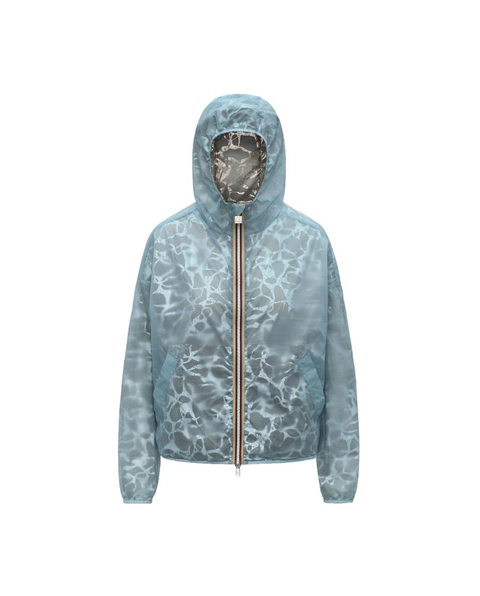 K-WAY GIACCA DONNA JACKET LAURETTE SUPER LIGHT LAMI DOUBLE BEIGE - BLUE LAMINATED K7137JW 126