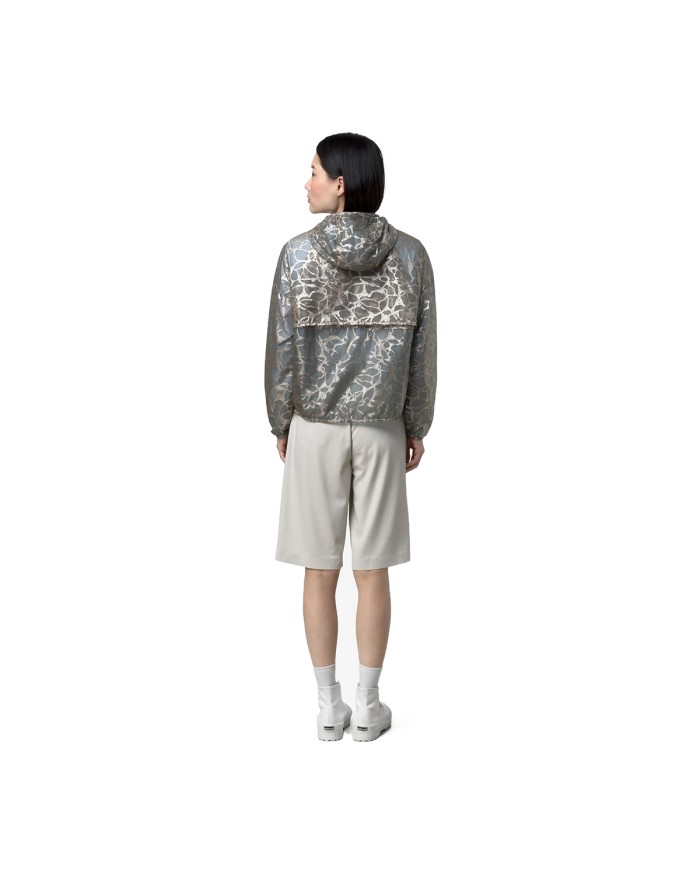 K-WAY GIACCA DONNA JACKET LAURETTE SUPER LIGHT LAMI DOUBLE BEIGE - BLUE LAMINATED K7137JW 126
