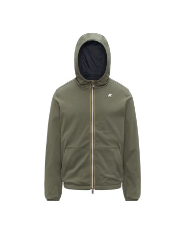 K-WAY GIACCA UOMO JACKET JAKE SDOUBLE INTERLOCK GREEN LIOCHEN BLUE DEPHT K8134TW 126