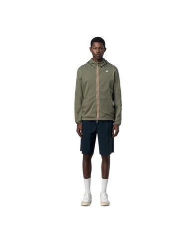 K-WAY GIACCA UOMO JACKET JAKE SDOUBLE INTERLOCK GREEN LIOCHEN BLUE DEPHT K8134TW 126