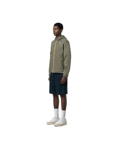 K-WAY GIACCA UOMO JACKET JAKE SDOUBLE INTERLOCK GREEN LIOCHEN BLUE DEPHT K8134TW 126