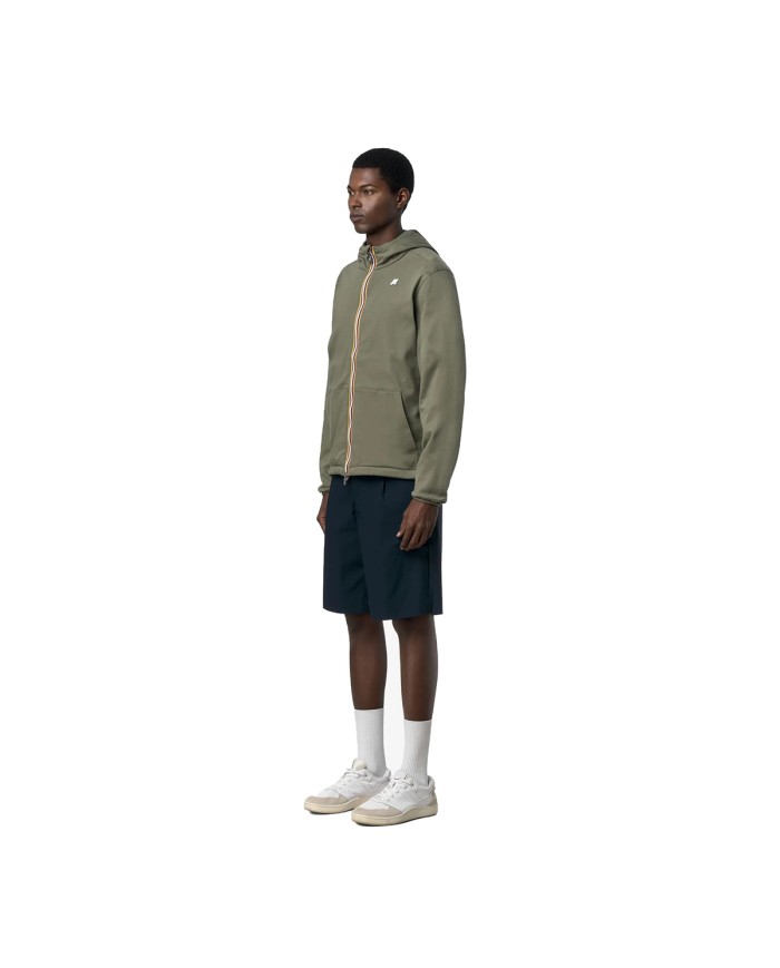 K-WAY GIACCA UOMO JACKET JAKE SDOUBLE INTERLOCK GREEN LIOCHEN BLUE DEPHT K8134TW 126
