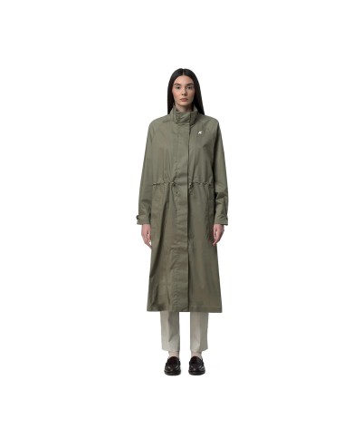 K-WAY IMPERMEABILE DONNA JACKETS  BARBREIN COTTON 3LAYERS GREEN LICHEN K8143SW 126