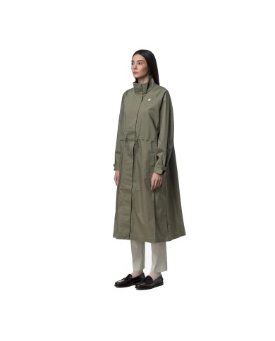 K-WAY IMPERMEABILE DONNA JACKETS  BARBREIN COTTON 3LAYERS GREEN LICHEN K8143SW 126