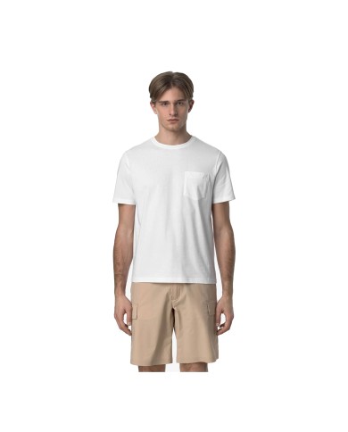 K-WAY T SHIRT UOMO SIGUR JERSEY SLIM WHITE K31368W 126