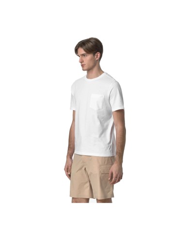 K-WAY T SHIRT UOMO SIGUR JERSEY SLIM WHITE K31368W 126