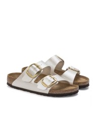 BIRKENSTOCK SANDALO DONNA ARIZONA BIG BUCKLE PEARL WHITE 1020021 CO