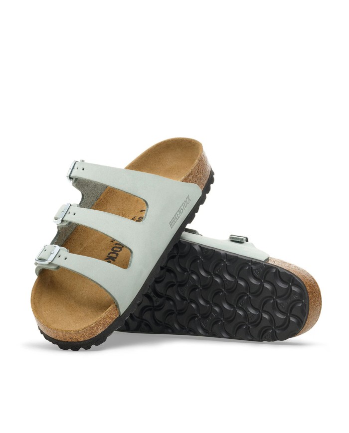 BIRKENSTOCK SANDALO DONNA FLORIDFA NABUCK LEATHER PURE SAGE 1030319 CO