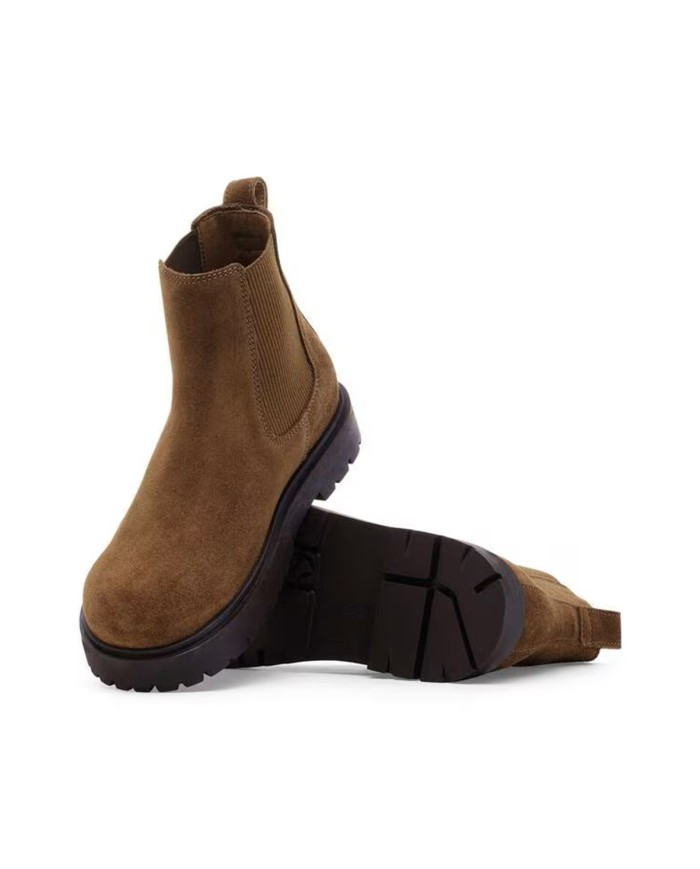 BIRKENSTOCK SCARPONCINO HIGHWOOD SLIP ONE MID S SUEDE LEATHER DARK TEA 1030632 CO