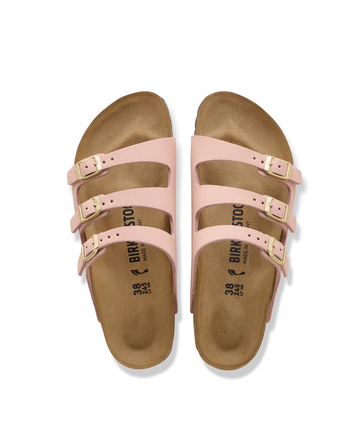 BIRKENSTOCK SANDALO DONNA FLORIDA FRESH SOFT NUBUCK LEATHER PINK 1031813 CO