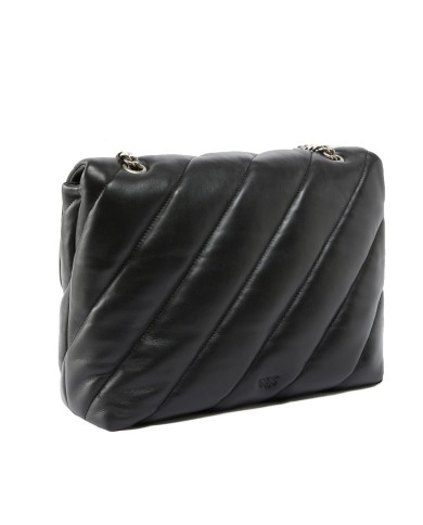 PINKO BORSA DONNA LOVE PUFF MAXI QUILT A TRACOLLA GRANDE BLACK SILVER 100037 126