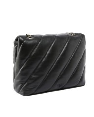 PINKO BORSA DONNA LOVE PUFF MAXI QUILT A TRACOLLA GRANDE BLACK SILVER 100037 126