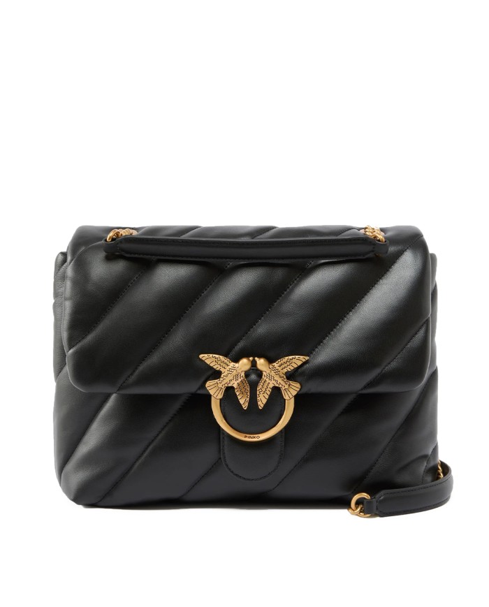 PINKO BORSA DONNA LOVE PUFF MAXI QUILT A TRACOLLA GRANDE BLACK GOLD 100037 126