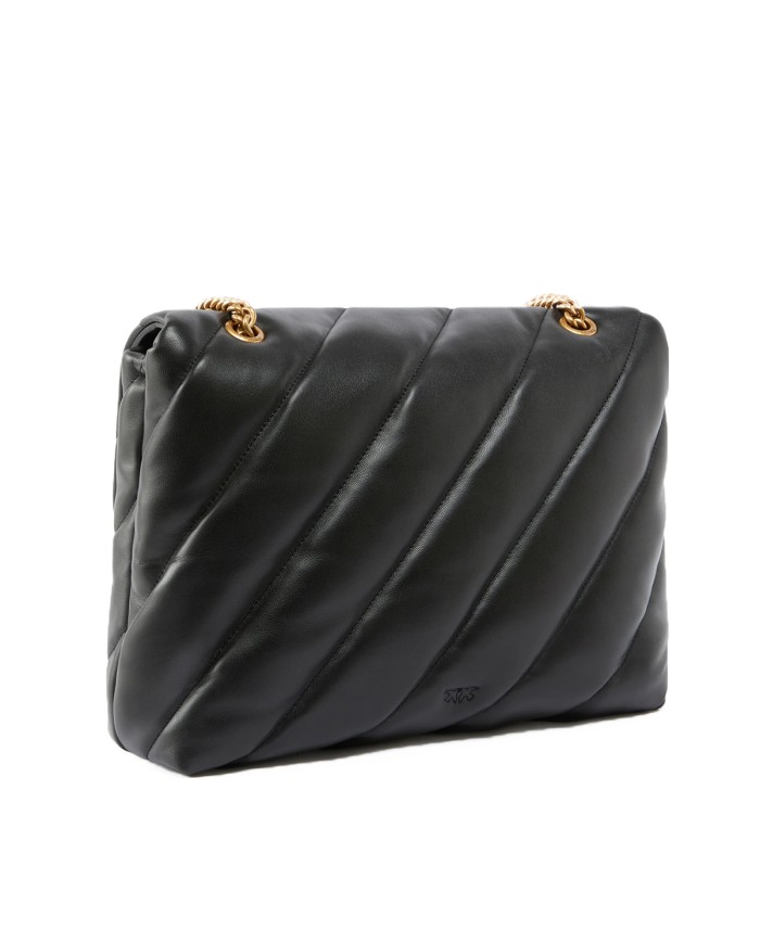 PINKO BORSA DONNA LOVE PUFF MAXI QUILT A TRACOLLA GRANDE BLACK GOLD 100037 126