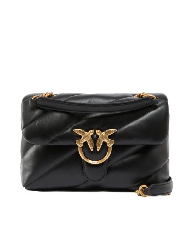 PINKO BORSA DONNA LOVE PUFF A TRACOLLA GRANDE NAPPA BUTTRFLY BLACK GOLD 100038 126