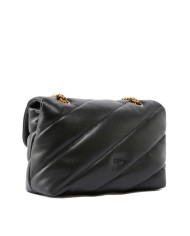 PINKO BORSA DONNA LOVE PUFF A TRACOLLA GRANDE NAPPA BUTTRFLY BLACK GOLD 100038 126