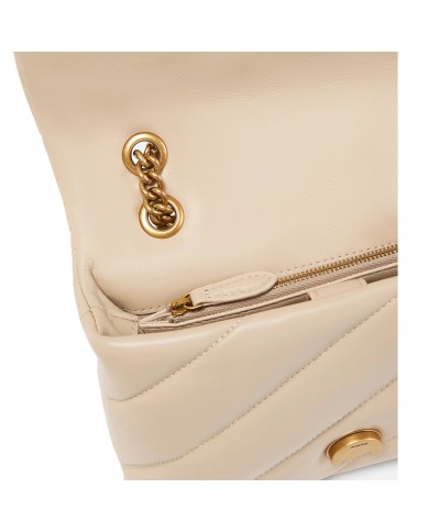 PINKO MINI BORSA DONNA LOVE PUFF A TRACOLLA NAPPA BUTTRFLY BEIGE GOLD 100039 126