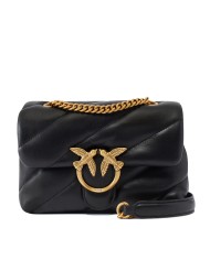 PINKO MINI BORSA DONNA LOVE PUFF A TRACOLLA NAPPA BUTTRFLY BLACK GOLD 100039 126