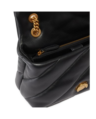 PINKO MINI BORSA DONNA LOVE PUFF A TRACOLLA NAPPA BUTTRFLY BLACK GOLD 100039 126
