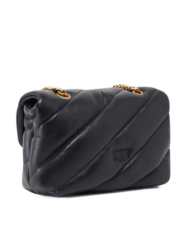 PINKO MINI BORSA DONNA LOVE PUFF A TRACOLLA NAPPA BUTTRFLY BLACK GOLD 100039 126