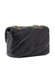 PINKO MINI BORSA DONNA LOVE PUFF A TRACOLLA NAPPA BUTTRFLY BLACK GOLD 100039 126