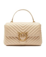 PINKO BORSA DONNA LOVE LADY PUFF MEDIA A MANO SHEEP BEIGE GOLD 100043 126
