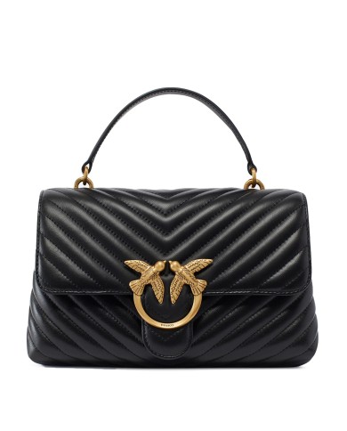 PINKO BORSA DONNA LOVE LADY PUFF MEDIA A MANO SHEEP BLACK GOLD 100043 126