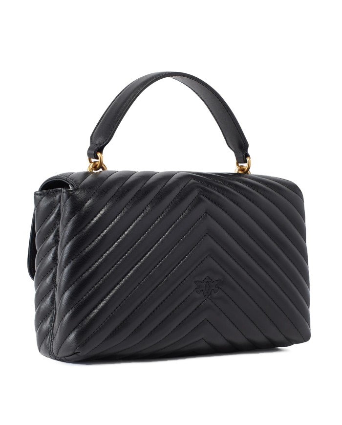 PINKO BORSA DONNA LOVE LADY PUFF MEDIA A MANO SHEEP BLACK GOLD 100043 126