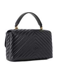 PINKO BORSA DONNA LOVE LADY PUFF MEDIA A MANO SHEEP BLACK GOLD 100043 126