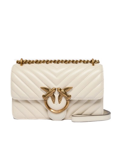 PINKO BORSA DONNA LOVE ONE PICCOLA DC SHEEP BIANCO GOLD 100074 126