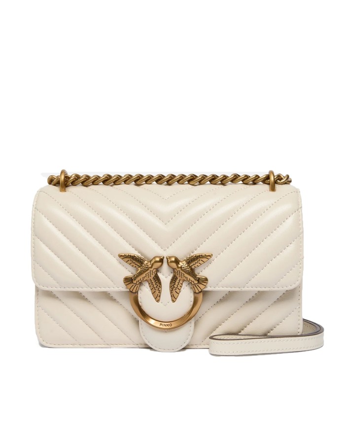 PINKO BORSA DONNA LOVE ONE PICCOLA DC SHEEP BIANCO GOLD 100074 126