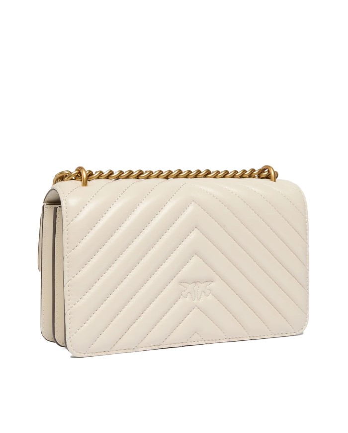 PINKO BORSA DONNA LOVE ONE PICCOLA DC SHEEP BIANCO GOLD 100074 126