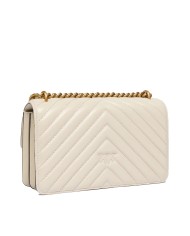PINKO BORSA DONNA LOVE ONE PICCOLA DC SHEEP BIANCO GOLD 100074 126