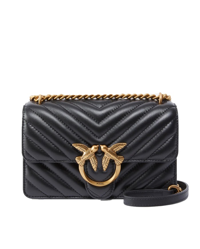 PINKO BORSA DONNA LOVE ONE PICCOLA DC SHEEP BLACK GOLD 100074 126