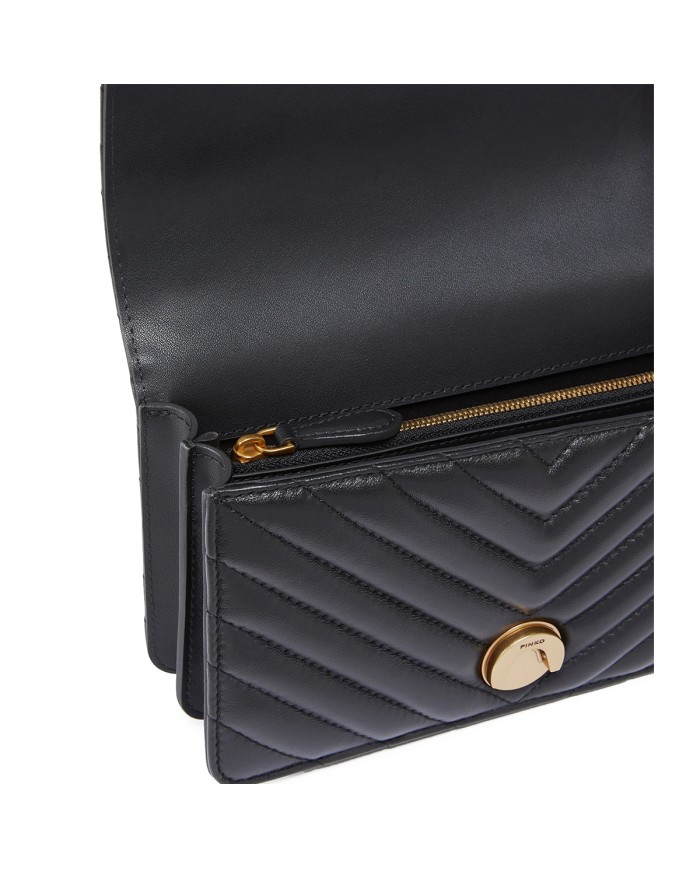 PINKO BORSA DONNA LOVE ONE PICCOLA DC SHEEP BLACK GOLD 100074 126