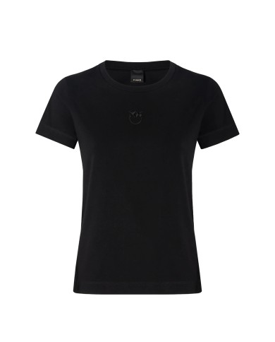 PINKO T SHIRT JERSEY PATCH NERO LIMOUSINE 100355 126