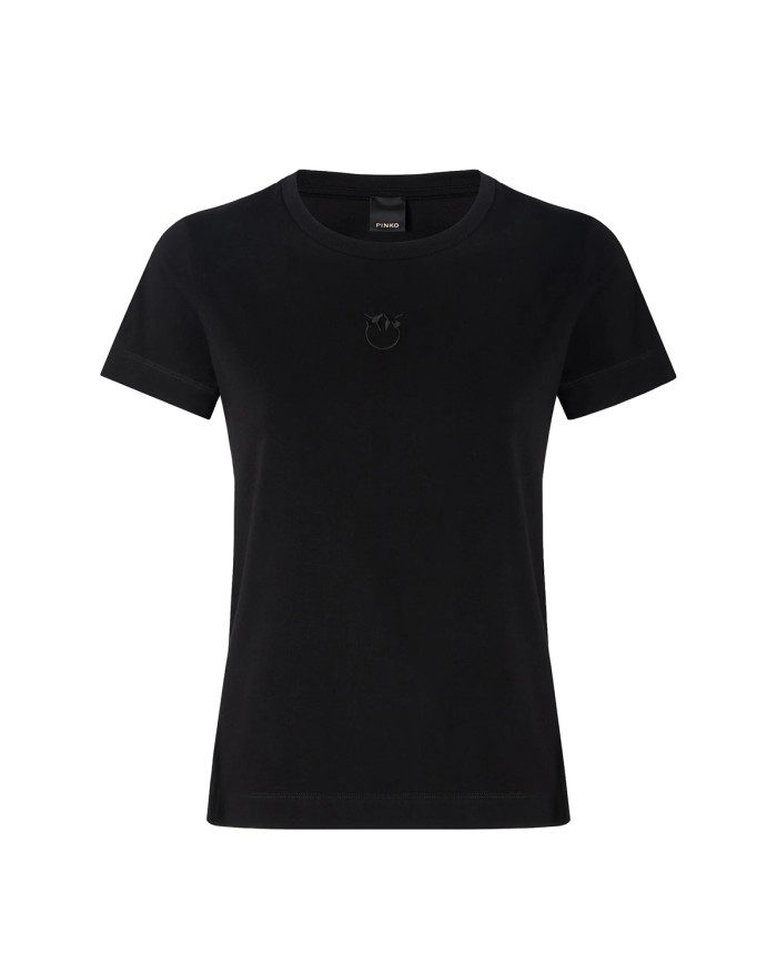 PINKO T SHIRT JERSEY PATCH NERO LIMOUSINE 100355 126