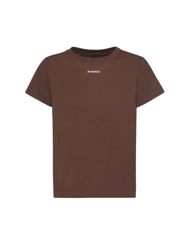 PINKO T SHIRT BASIC JERSEY LOGO MARRIONE TERRA 100373 126