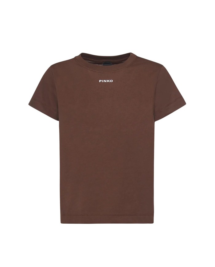 PINKO T SHIRT BASIC JERSEY LOGO MARRIONE TERRA 100373 126