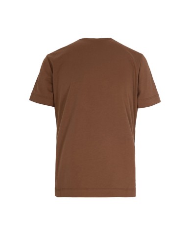 PINKO T SHIRT QUENTIN JERSEY LOGO RICAMO MARRONE 100535 126