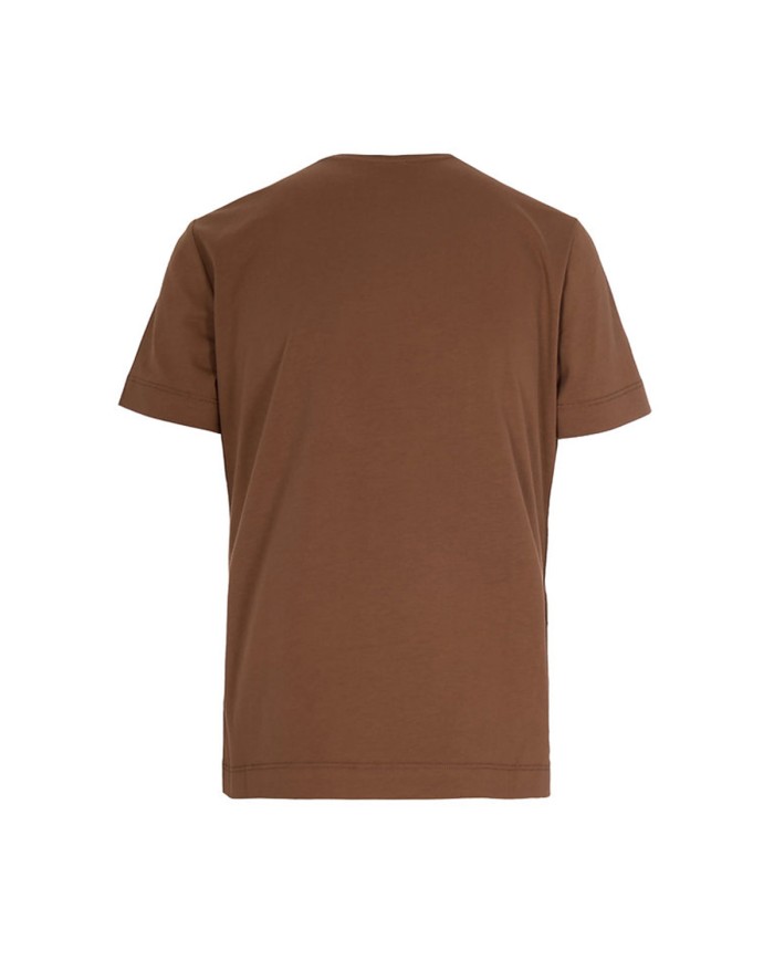 PINKO T SHIRT QUENTIN JERSEY LOGO RICAMO MARRONE 100535 126
