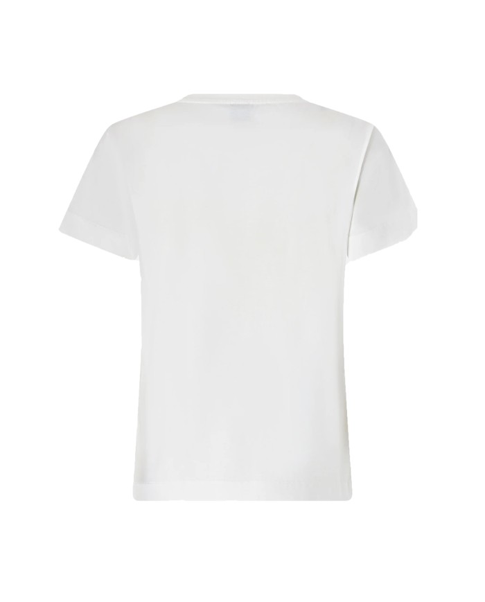 PINKO T SHIRT QUENTIN JERSEY LOGO RICAMO BIANCO NEVE 100535 126
