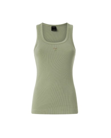 PINKO CANOTTA CALCOLATORE CON APPLICAZIONE LOGO LOVE BIRDS VERDE 100807 126