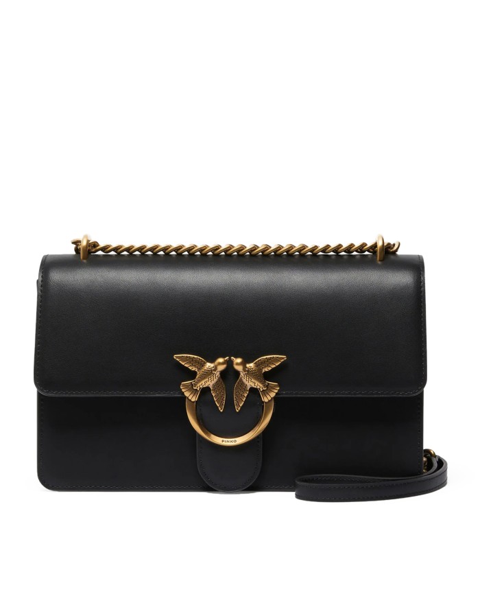 PINKO BORSA DONNA LOVE ONE MEDIA A TRACOLLA CHEVRON BLACK GOLD 100941 126