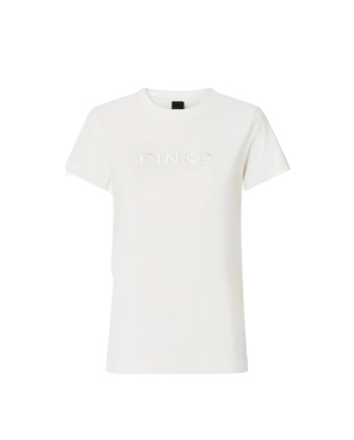 PINKO T-SHIRT START JERSEY RICAMO LOGO BIANCO NEVE 101752 126