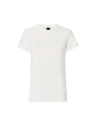 PINKO T-SHIRT START JERSEY RICAMO LOGO BIANCO NEVE 101752 126