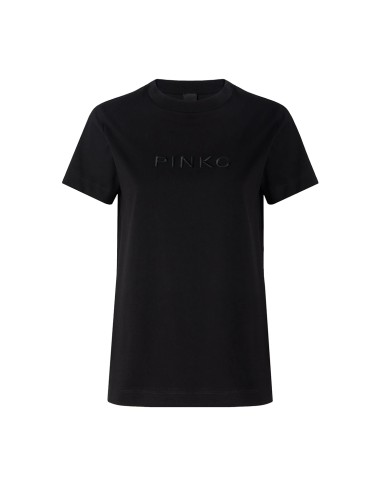 PINKO T-SHIRT START JERSEY RICAMO LOGO NERO LIMOUSINE 101752 126